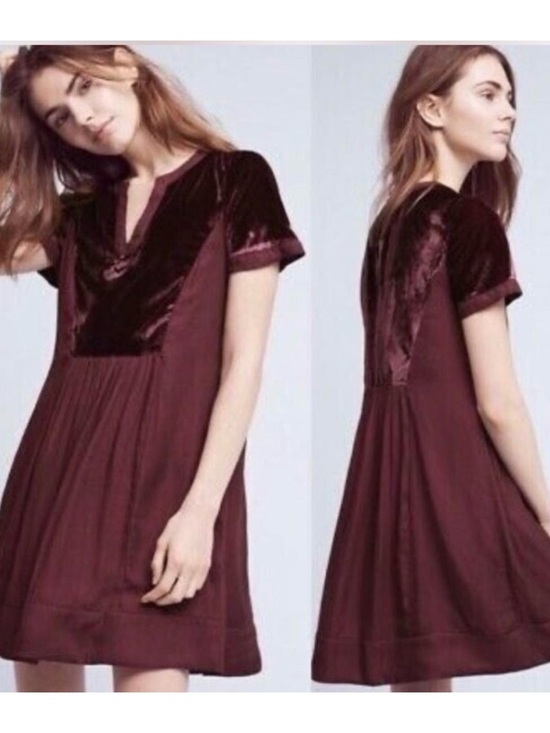 Maeve Dresses & Skirts - Maeve Anthropologie Ingrid Velvet Swing Dress Medium